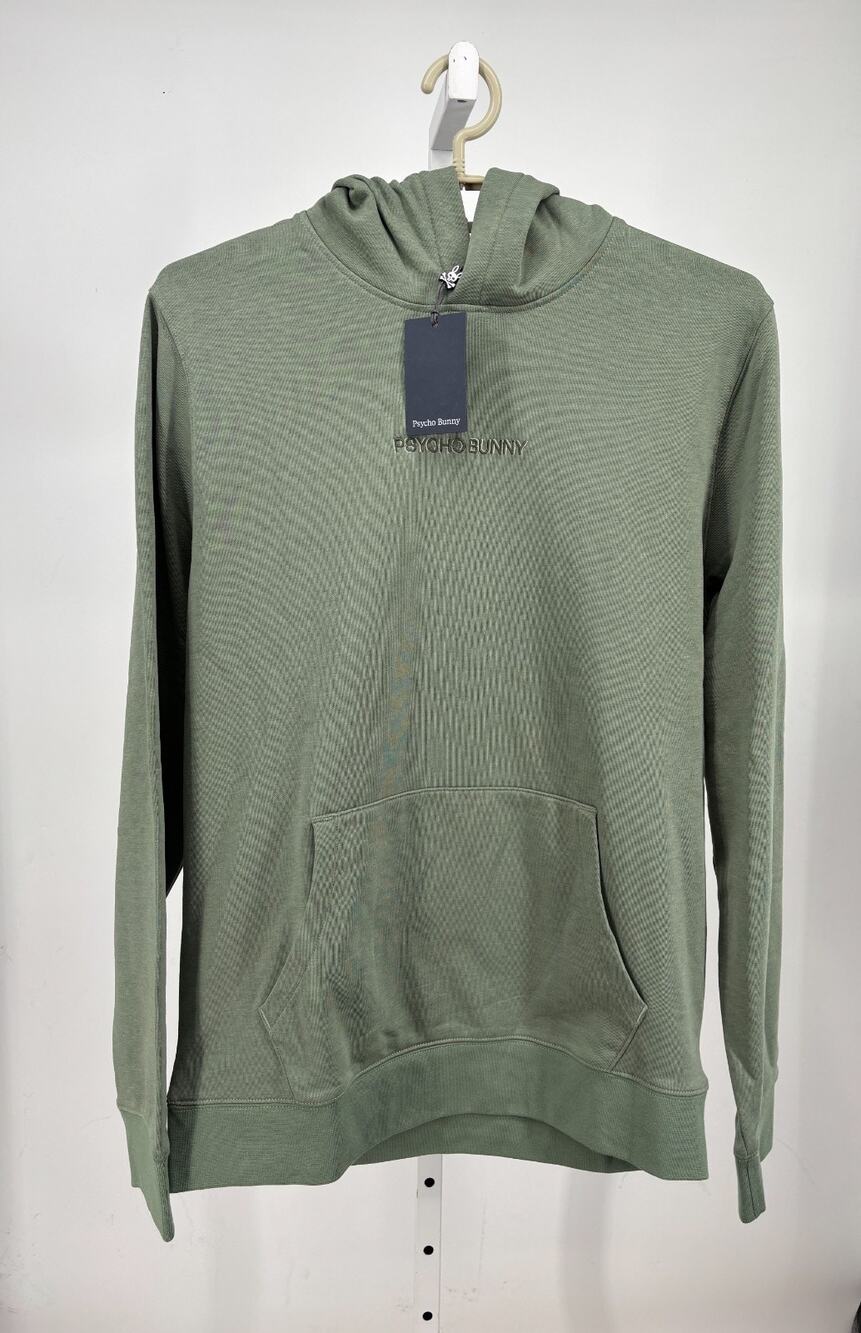 Psycho Bunny Nora Classic French Terry Wordmark Hoodie Men M Sea Spray Green NWT